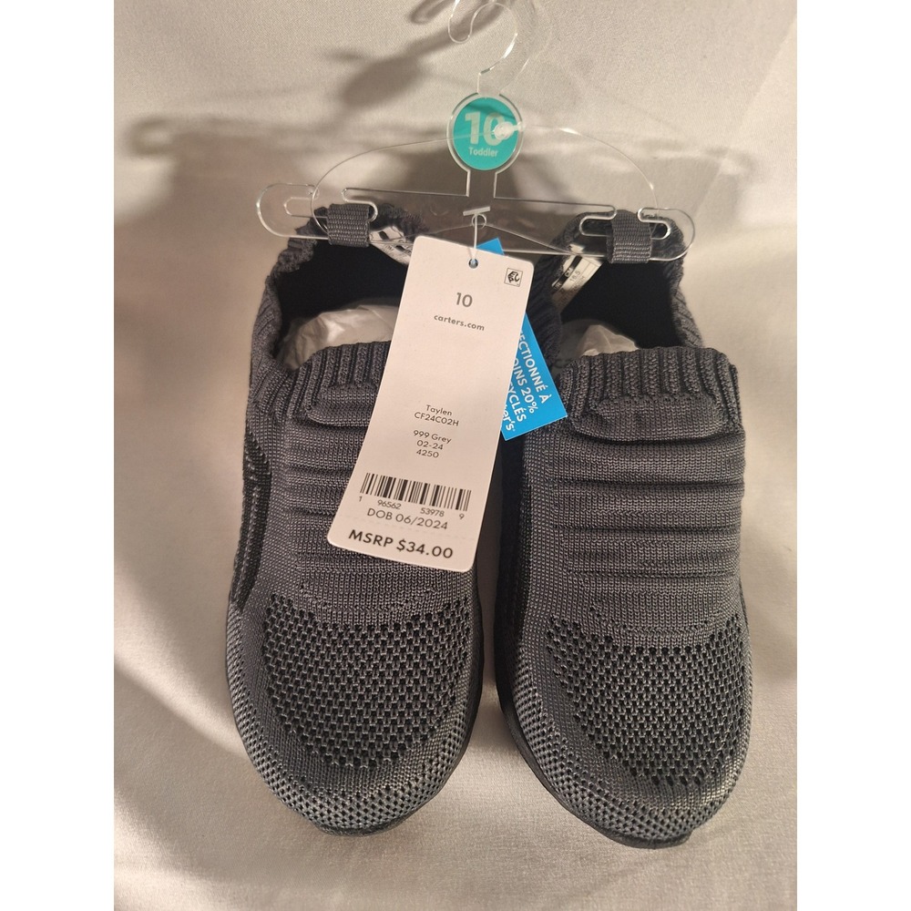 Carter's Toddler Gray Knit Slip On Shoes Size 10M